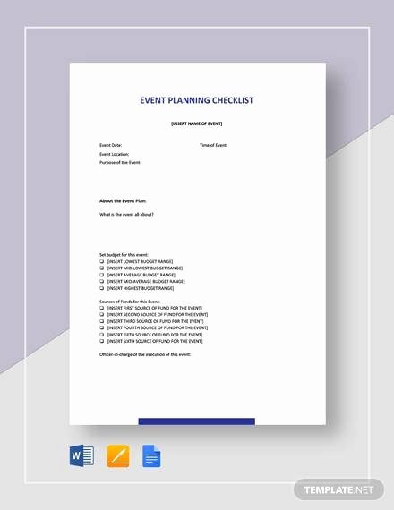 Event Planning Checklist Pdf Inspirational Sample event Checklist Template 12 Free Documents Download In Word Pdf