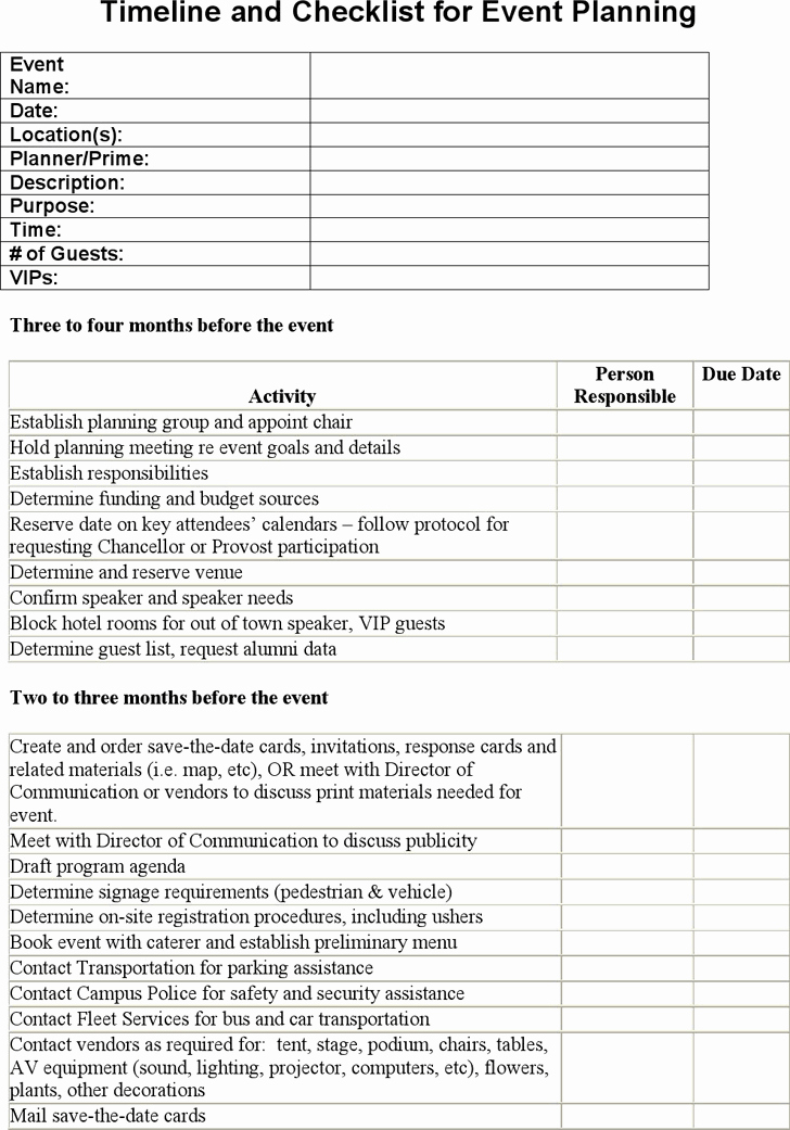 Event Planning Checklist Pdf Lovely Timeline and Checklist for event Planning Biz
