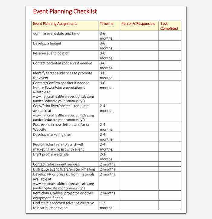 Event Planning Checklist Pdf Luxury event to Do List Template 40 Checklists In Word Excel &amp; Pdf