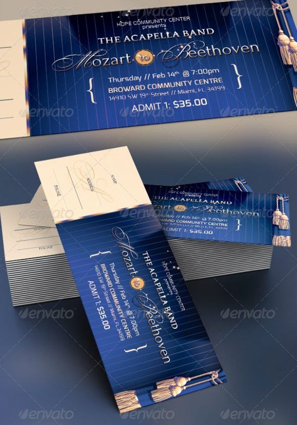 46 print ready ticket templates psd for various types of events
