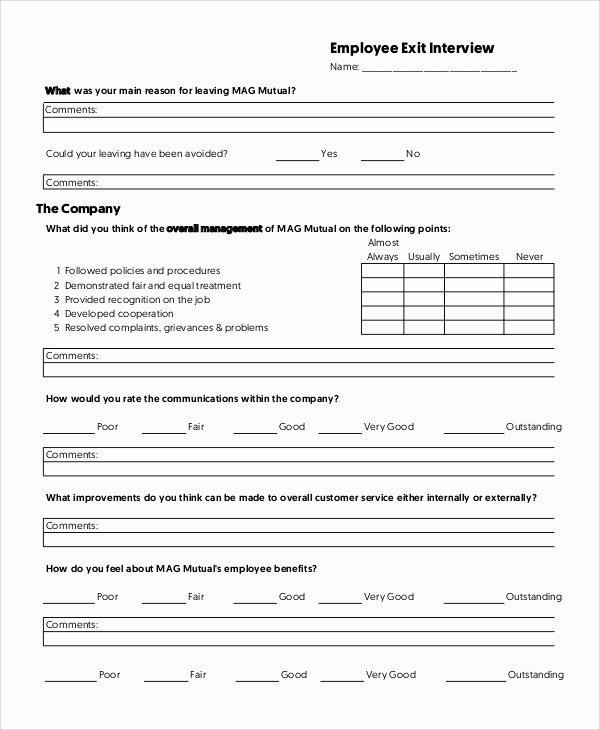Exit Interview form Pdf Awesome Sample Exit Interview form 10 Examples In Pdf Word