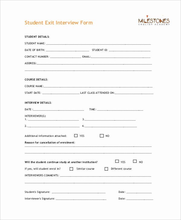 Exit Interview form Pdf New Exit Interview form 9 Free Pdf Word Documents Download