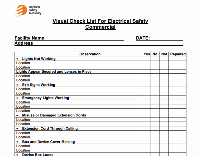 Facility Maintenance Checklist Template Luxury 4 Facility Maintenance Checklist Templates Excel Xlts