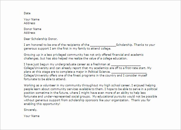Fake College Acceptance Letter Maker Fresh Thank You Letter for Scholarship