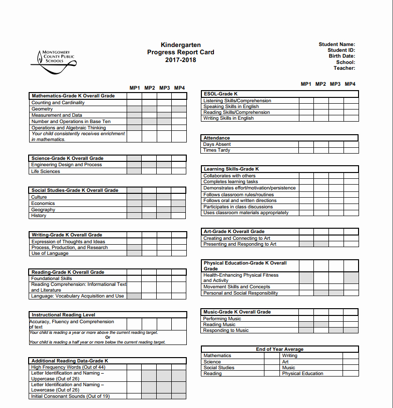 Fake Credit Report Template Luxury Mcps Implements Changes to Elementary School Report Cards
