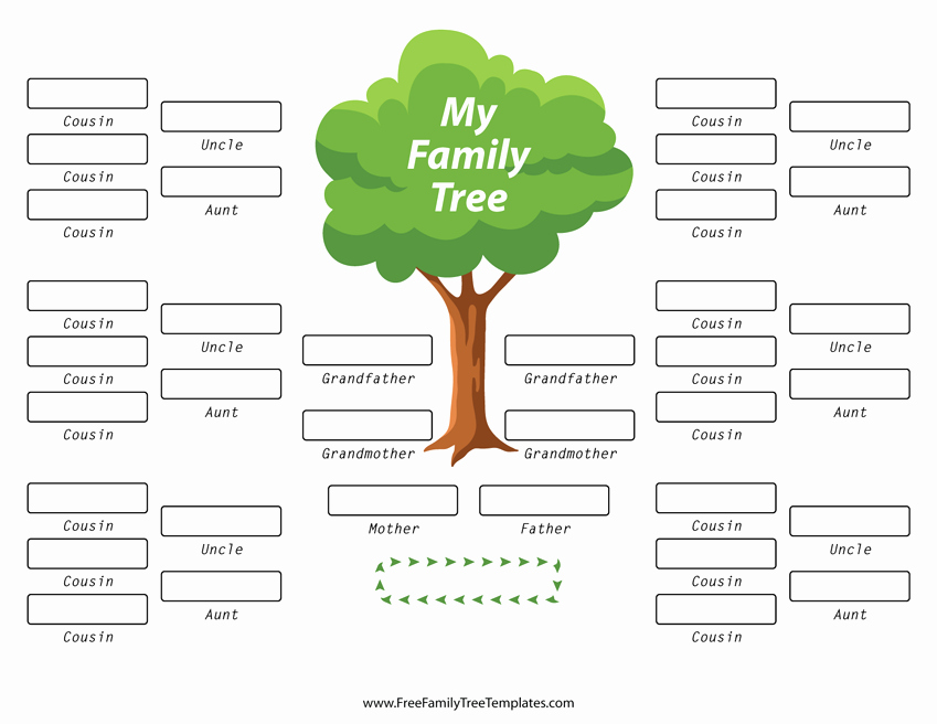 Family Tree Examples Images New Family Tree with Aunts Uncles and Cousins Template – Free Family Tree Templates
