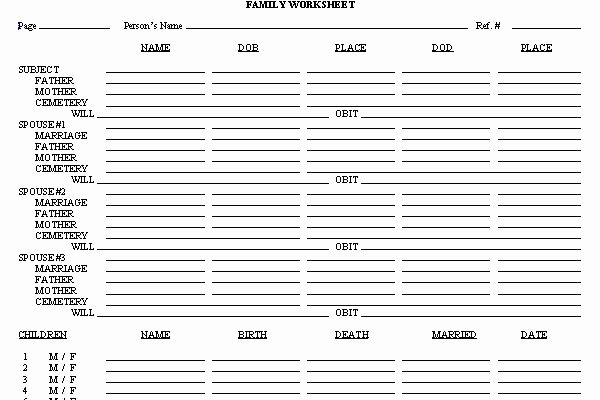 Family Tree Worksheet Pdf Beautiful New 43 Family Genealogy Worksheets