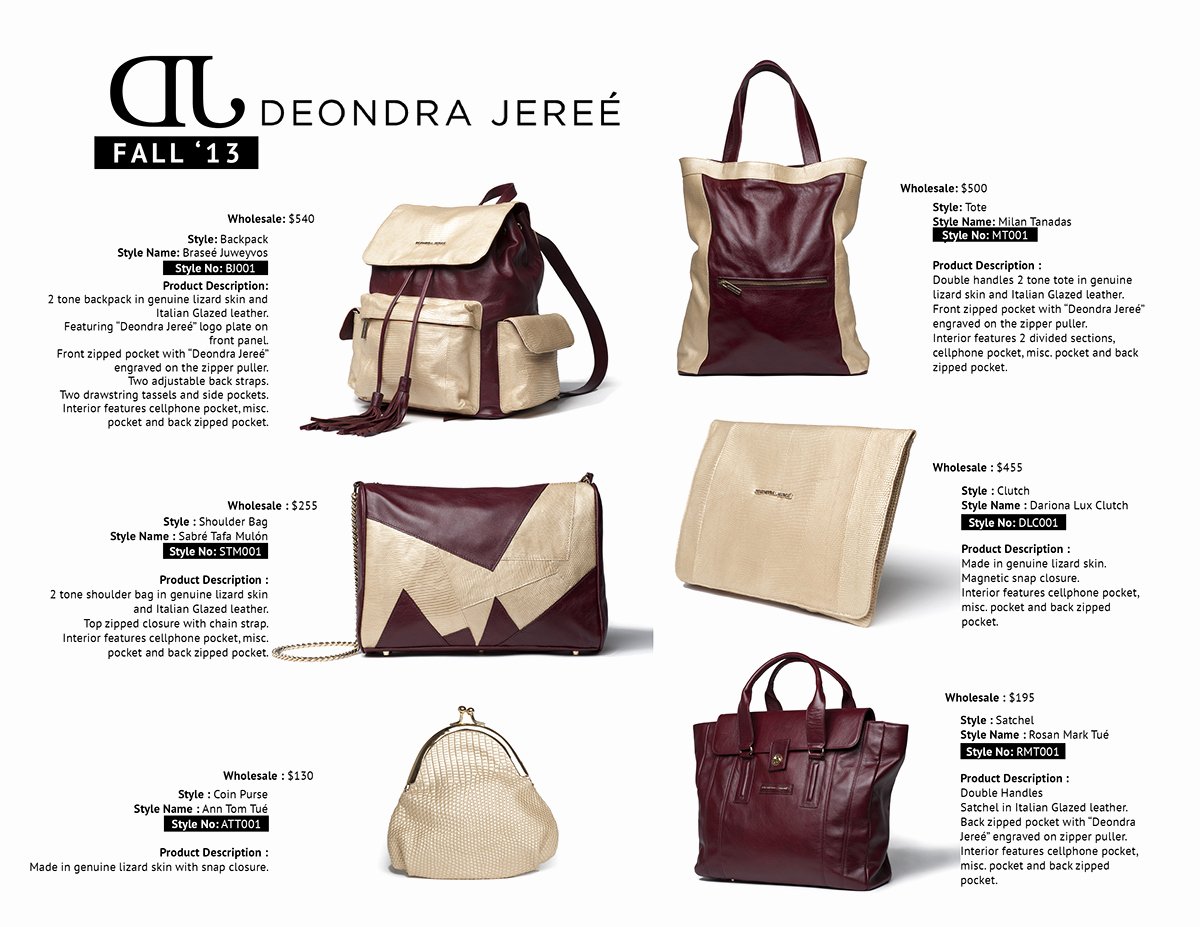 Fashion Line Sheet Template Beautiful Line Sheet Design for Fashion Handbags On Behance