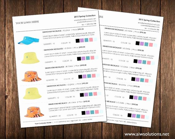 Fashion Line Sheet Template Luxury wholesale Line Sheet Template with Colour Options Line Sheet