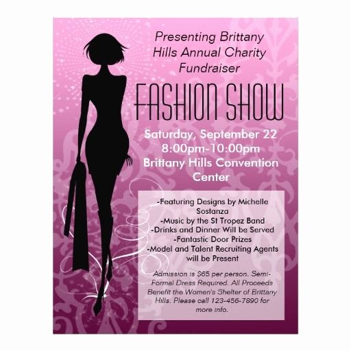 Fashion Show Flyer Template Free Elegant Fashion Show Flyer Pink Silhouette Swirl 21 5 Cm X 28 Cm Flyer