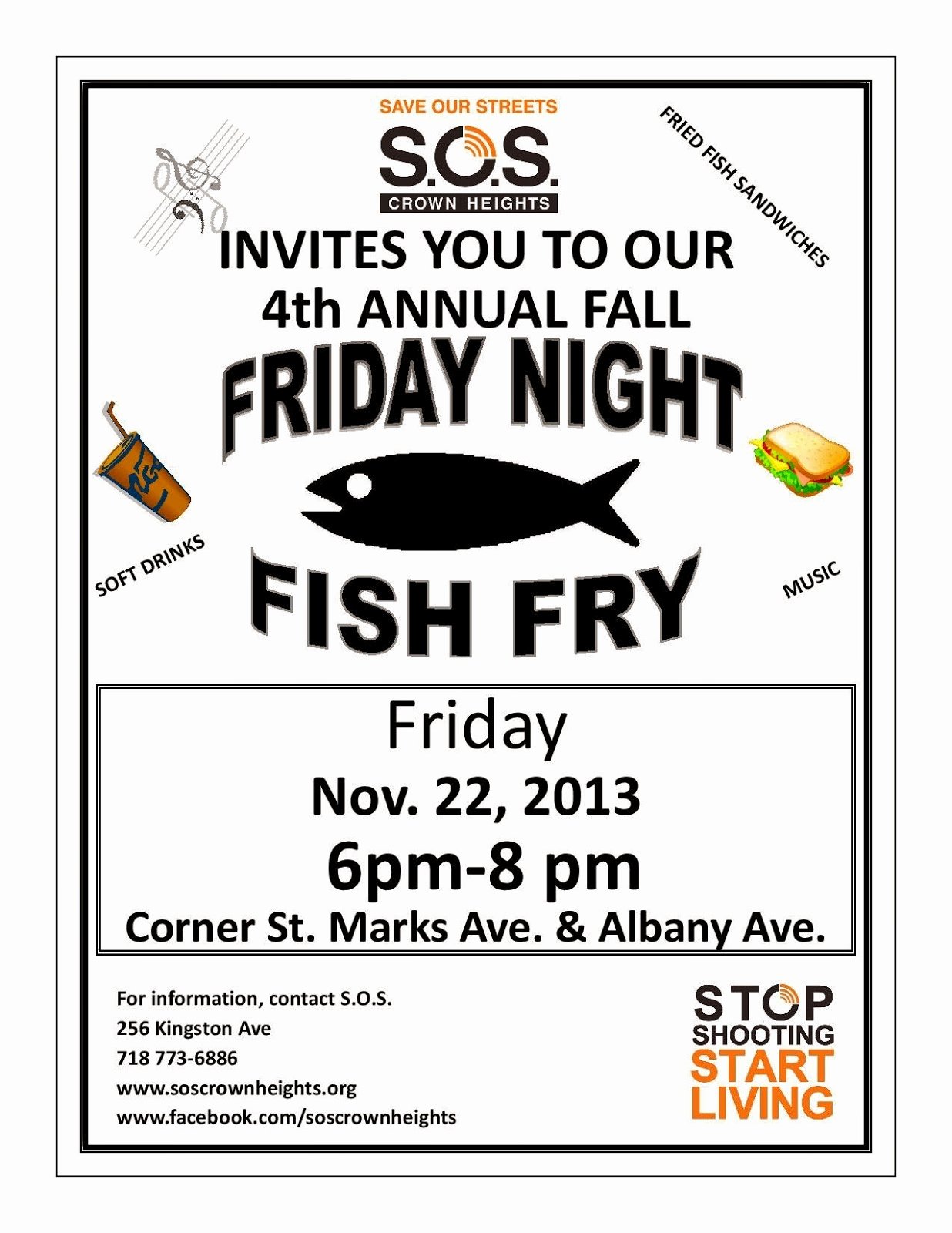 Fish Fry Flyer Template Beautiful S O S Crown Heights and S O S Bed Stuy Join Us for the Fall Fish Fry