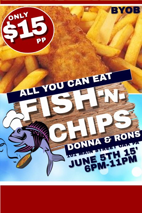 fish and chips poster template