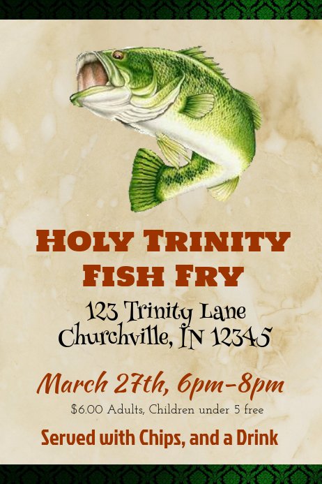 Fish Fry Flyer Template Inspirational Church Fish Fry Template