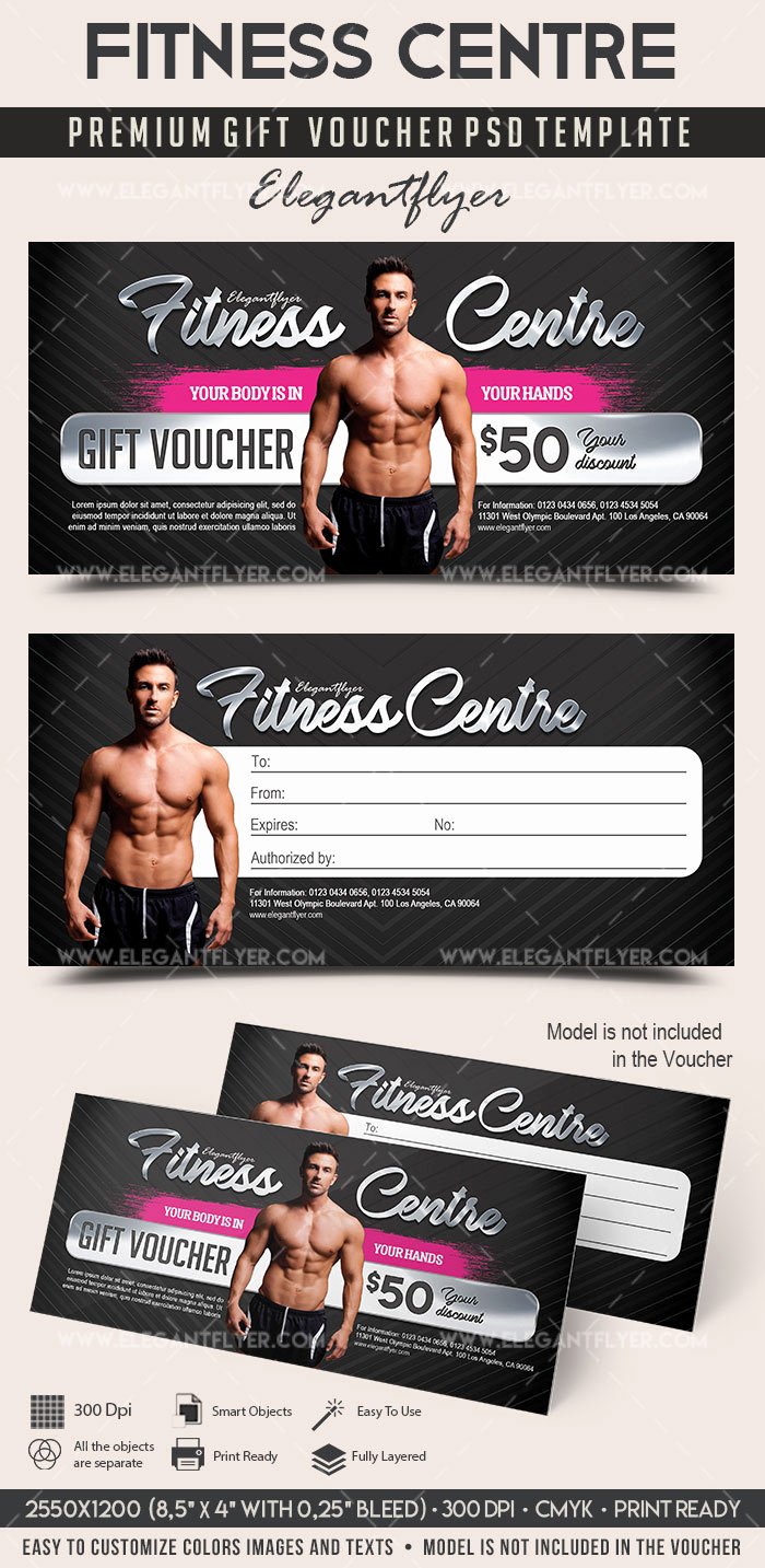 Fitness Gift Certificate Template Beautiful Gift Voucher for Fitness Centre – by Elegantflyer
