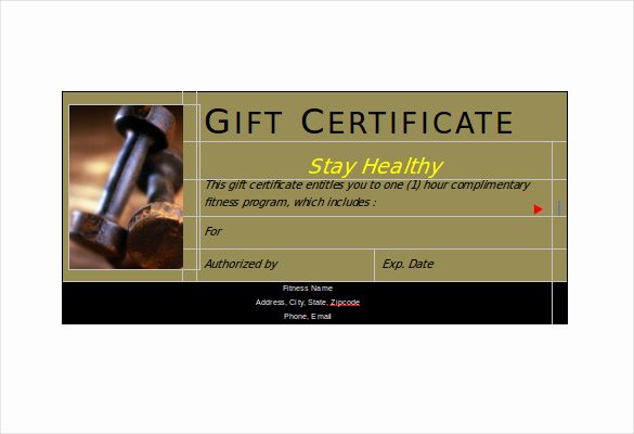 Fitness Gift Certificate Template Inspirational Fitness Gift Certificate Templates – 7 Free Word Pdf Documents Download