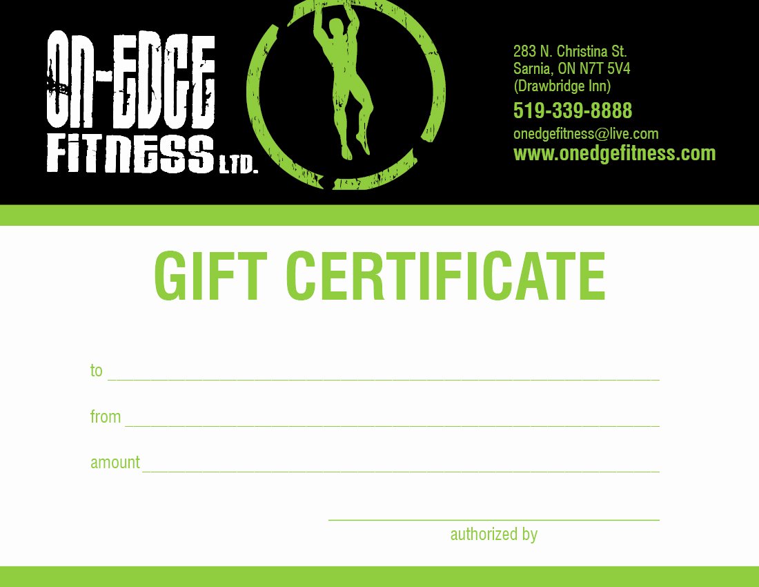 Fitness Gift Certificate Template Luxury Facilities
