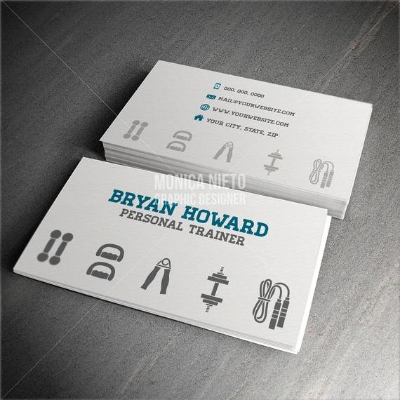 Fitness Trainer Business Cards Beautiful Custom Printable Personal Trainer Business Card Template
