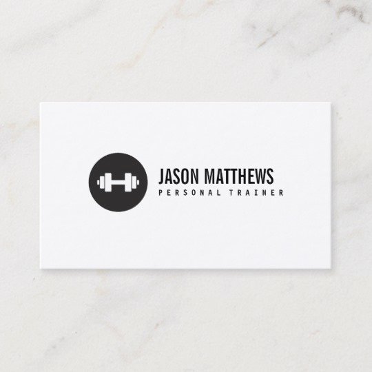Fitness Trainer Business Cards Best Of Personal Trainer White Dumbbell Logo Fitness Business Card