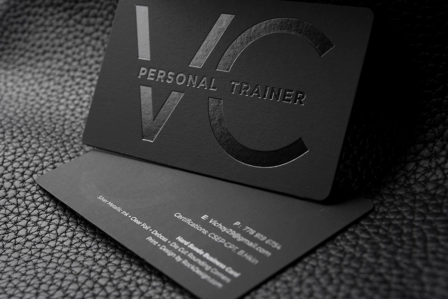 Fitness Trainer Business Cards Elegant Free Impressive Hard Suede Personal Trainer Business Card Template Vc