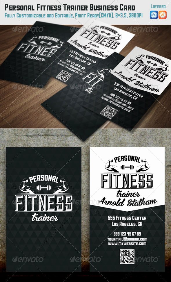 Fitness Trainer Business Cards Inspirational Personal Fitness Trainer Business Card
