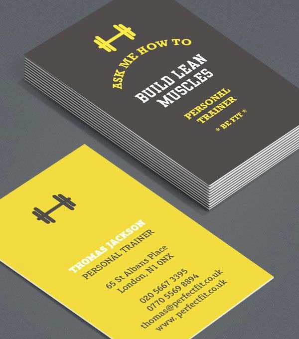 Fitness Trainer Business Cards Lovely Personal Trainer Business Card Design Design