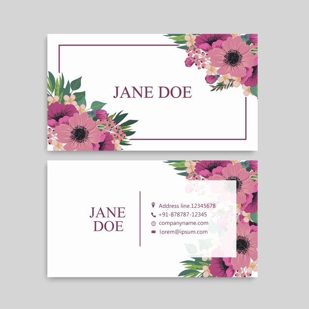 Florist Business Cards Design Elegant Cute Floral Pattern Business Card Name Card Design