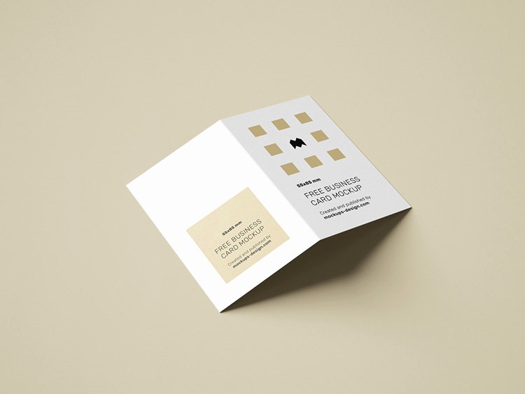 Folded Business Card Templates New Free Folded Business Card Mockup