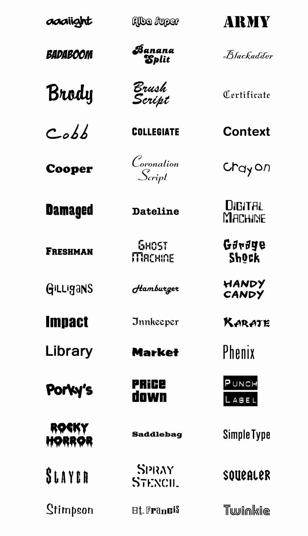 Fonts for T Shirts Awesome Fonts