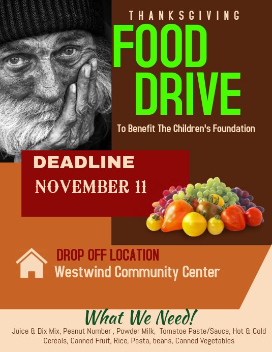 Food Drive Flyer Template Awesome Food Drive Template