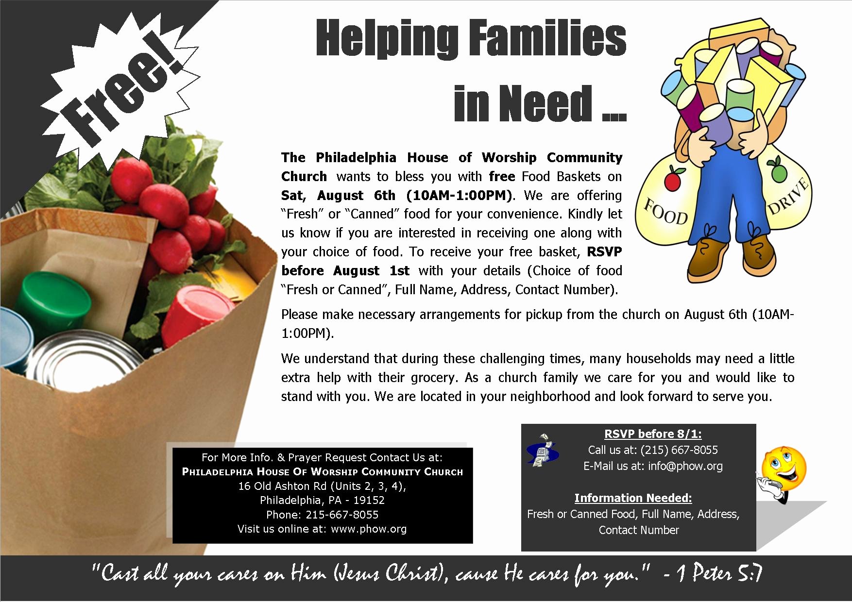 Food Drive Flyer Template Microsoft Awesome Acts 4 Ministries