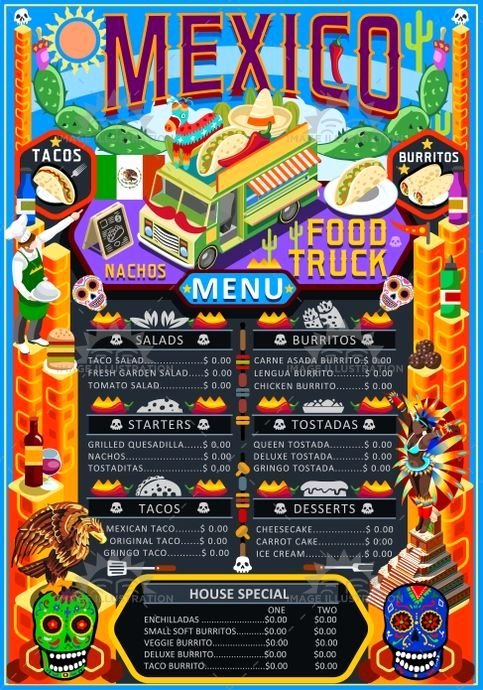Food Truck Menu Template Elegant Mexican Menu Template Food Truck Menu Food Truck