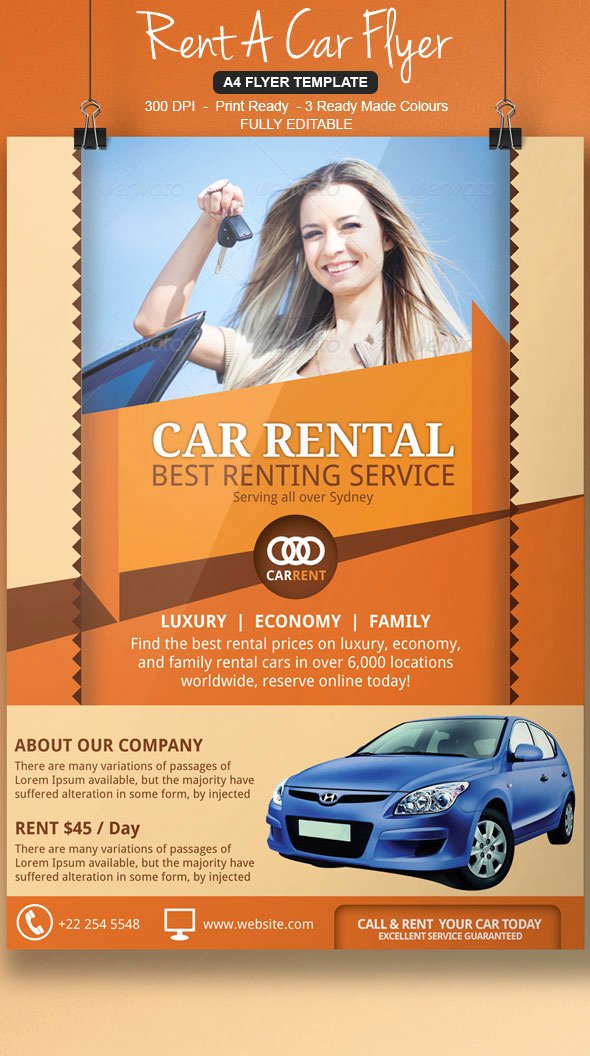 For Rent Flyer Template Luxury Rent A Car Flyer Template On Behance