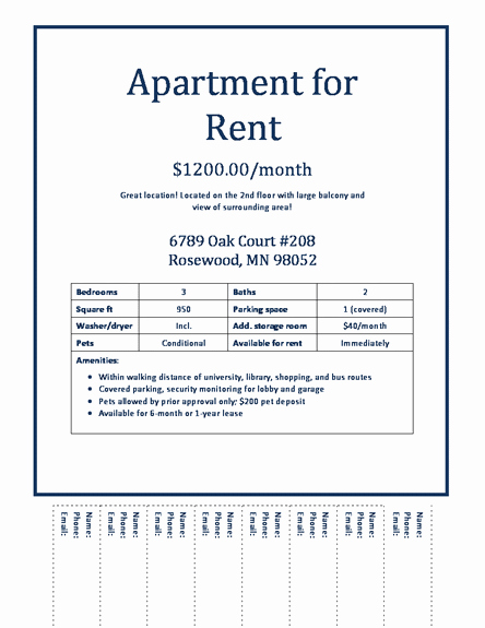 For Rent Flyer Template New 30 Of Apartments for Rent Advertisement Free Template