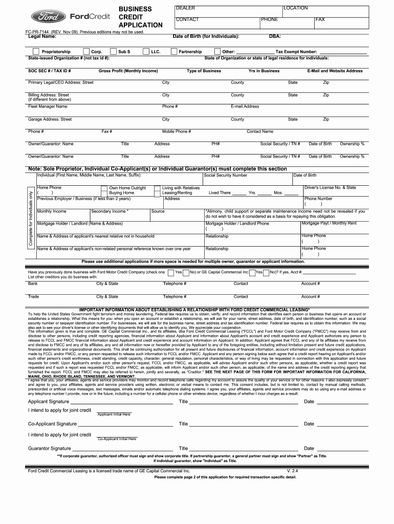 Ford Credit Application Pdf Best Of ford Business Credit Applicationpdffiller Fill Line Printable Fillable Blank