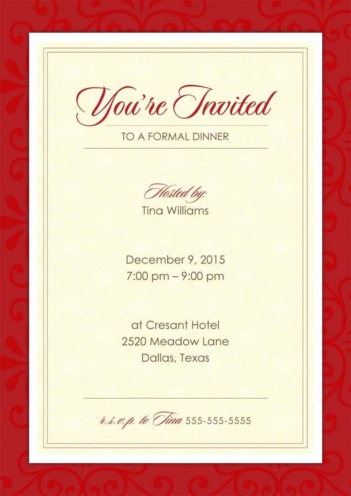 Formal Dinner Invitation Wording New formal Dinner Party Holiday Party Invitations From Cardsdirect