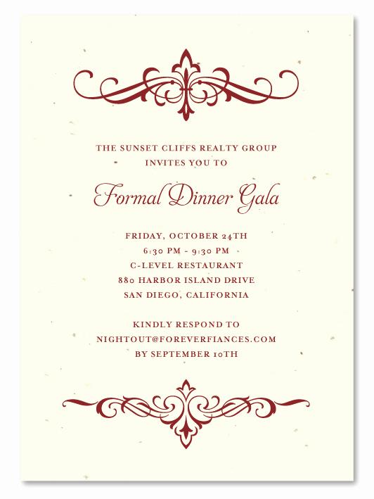Formal Dinner Invitations Templates Unique for Ever Plantable Business Invitations by Green Business Print