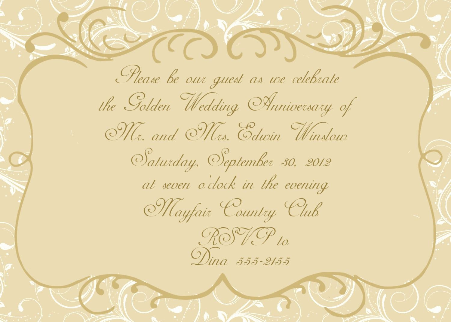 Free Anniversary Invitation Templates Luxury Anniversary Invitations Golden Wedding Anniversary