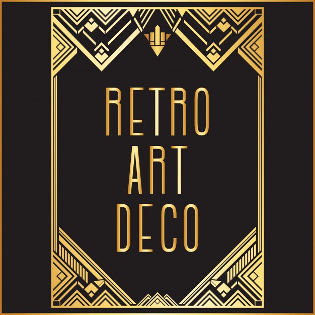 Free Art Deco Vector Beautiful Golden Retro Art Deco Frame Background Vector