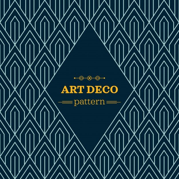 Free Art Deco Vector Elegant Dark Art Deco Pattern Vector