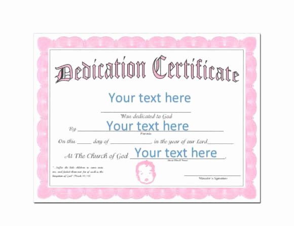 Free Baby Dedication Certificate Best Of 50 Free Baby Dedication Certificate Templates Printable Templates