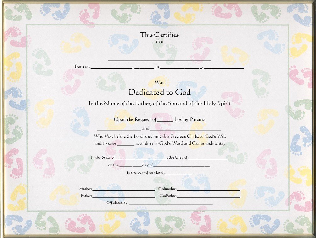 Free Baby Dedication Certificate Fresh Best S Of Baby Certificate Template Free Printable Baby Dedication Certificate Template