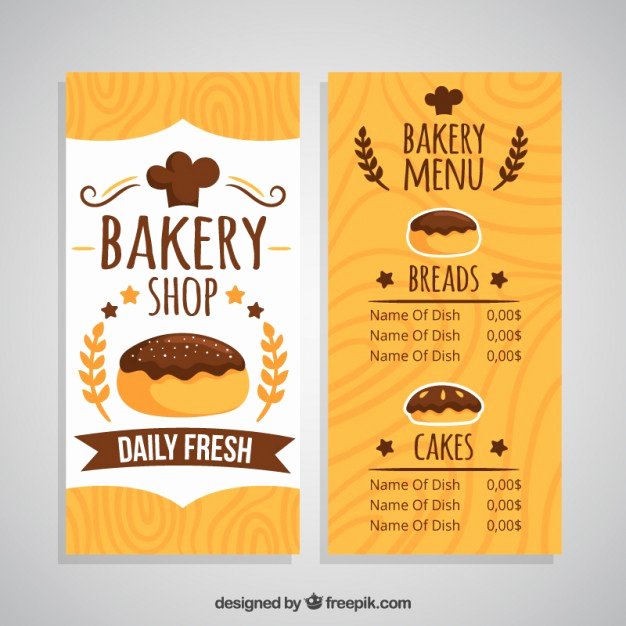Free Bakery Menu Template Lovely Hand Drawn Bakery Shop Menu Template Vector