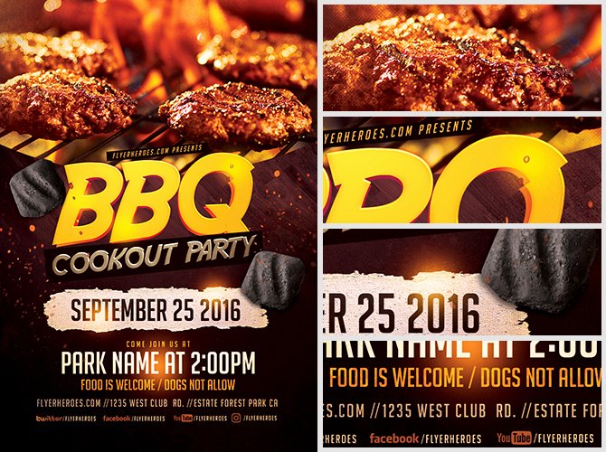 Free Bbq Flyer Template New Bbq Cookout Party Flyer Template Flyerheroes