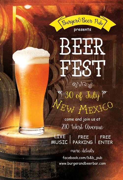 Free Beer Menu Template Inspirational Beer Fest Free Pub Flyer Template Freebies for Bar and