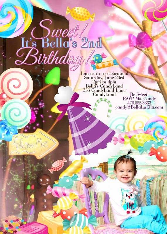 Free Candyland Invitation Template Unique Card Candy Land Invitation Birthday Party Invitations Candyland Invitations