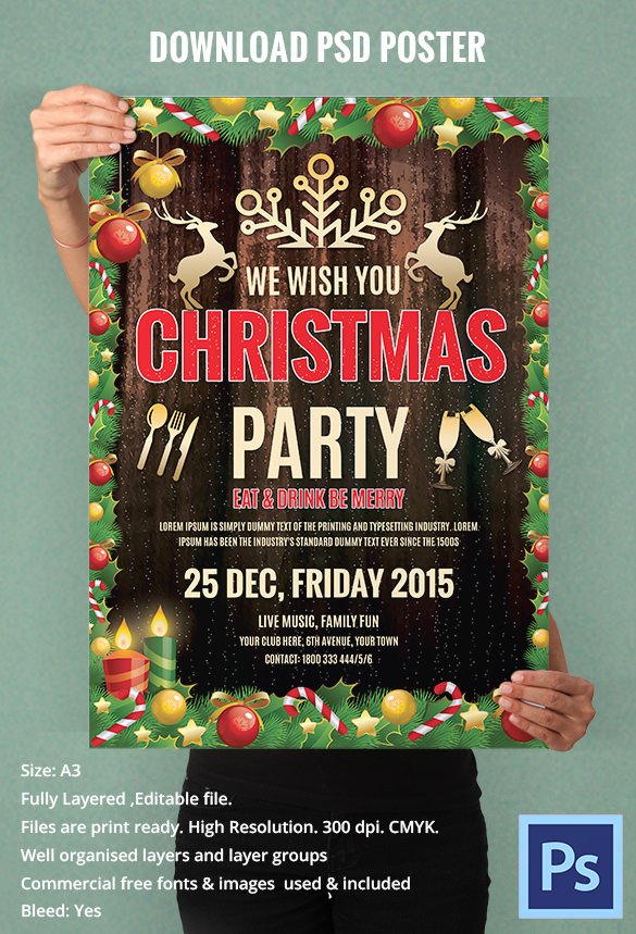 Free Christmas Poster Template Unique 74 Christmas Poster Templates Free Psd Eps Png Ai Vector format Download