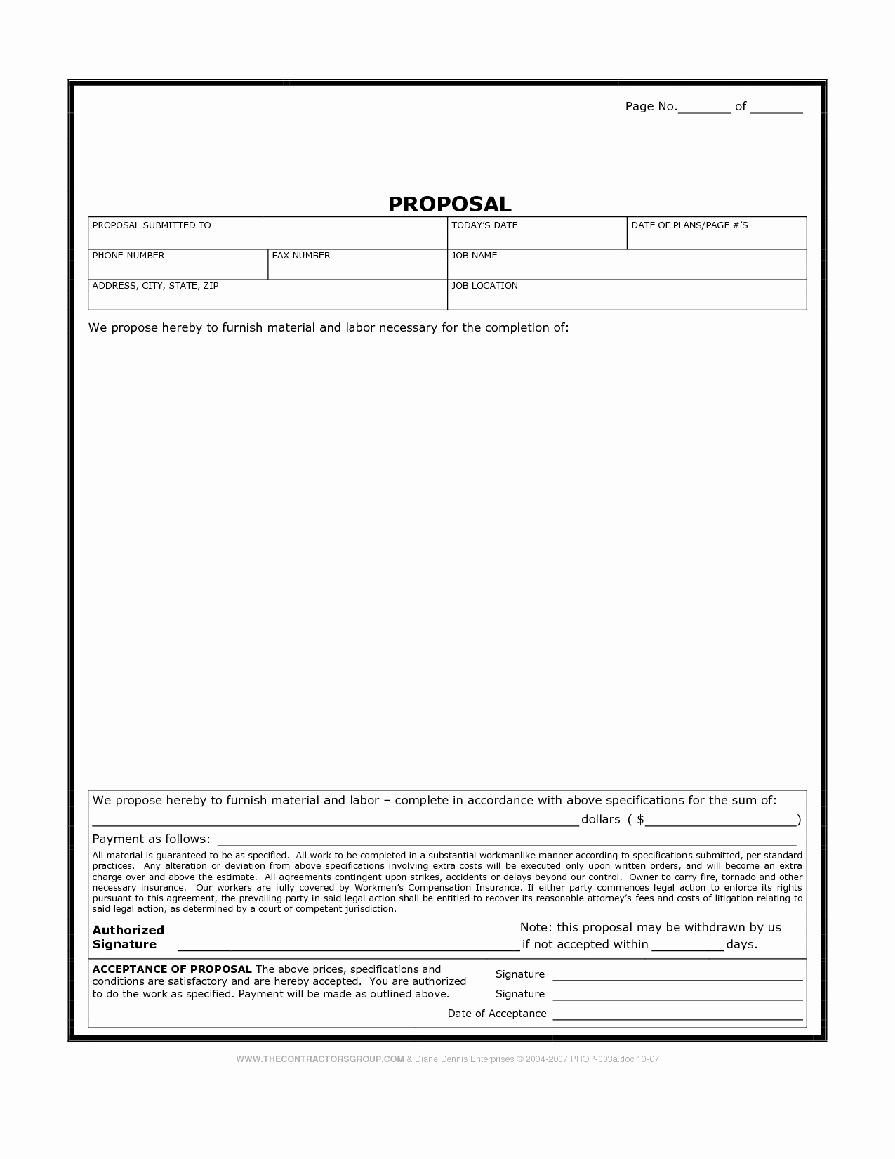 Free Cleaning Proposal Template Luxury Printable Blank Bid Proposal forms Construction Proposal Bid form Style 2 Ac