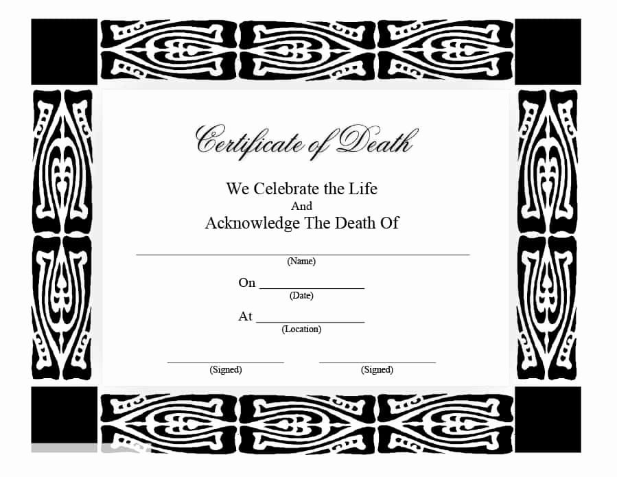 Free Death Certificate Template Beautiful 37 Blank Death Certificate Templates [ Free] Template Lab