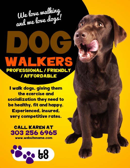 Free Dog Walking Flyer Template Awesome Dog Walkers Flyer Template