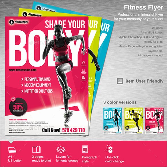 Free Fitness Flyers Templates Beautiful 18 Fitness Flyers Psd Vector Eps Word Ai formats
